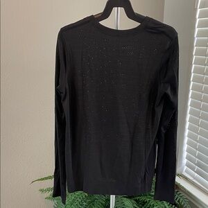 lululemon athletica Black Long-Sleeve Perforated Performance Tee